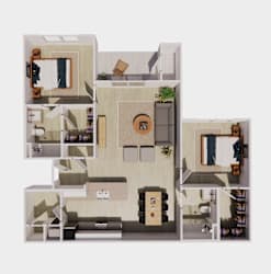 a floor plan of a house with a bedroom and a living room