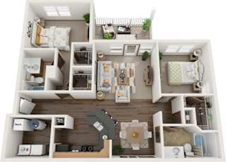 a floor plan of a house with a bedroom and a living room