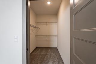Wire shelving storage closet with recessed lighting at Allure Apartments, Whiteland, 46184