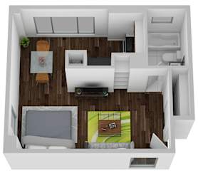 Studio Floor Plan at Lofts on Ormsby, Louisville Kentucky