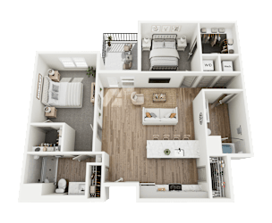 Unit-C Floorplan at Sterling Apartments, Louisville, KY, 40241