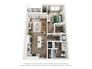 1 Bed, 1 Bath Floor Plans at The Remington, Lexington, 40511