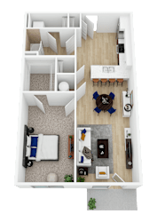 The Delta I 1 Bedroom 1 Bath 763 Sq.Ft. at Current812, Clarksville, Indiana
