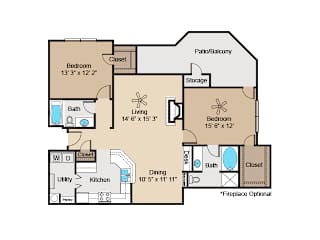 B4 Floor Plan at Clearwater Creek, Richardson