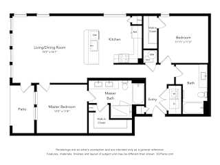 2  Bed   2  Bath   1,224 Sq. Ft. B3 Floorplan at Bridges at Flatiron, Colorado