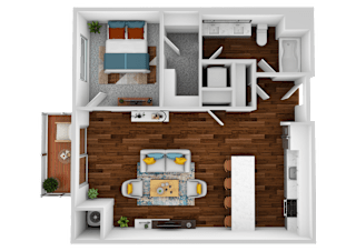 the interior of the apartment is shown in this rendering
