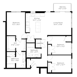 a floor plan of a house with an open floor plan