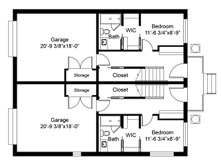 a floor plan of a house with a garage