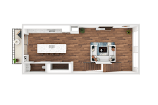 a rendering of our 1 bedroom apartment