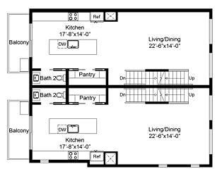a floor plan of a small house with a kitchen and a living room