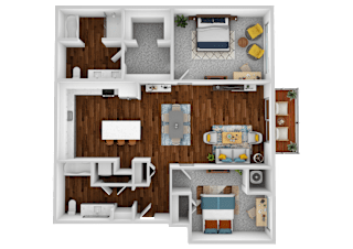 a 1 bedroom floor plan with a bathroom and a living room
