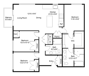 a floor plan of a house with a bedroom and a living room