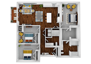 the 1122 sq ft floor plan  1 bed  1 bath
