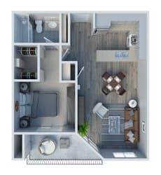 1 bed 1 bath A at Harbor Terrace Apartments, California