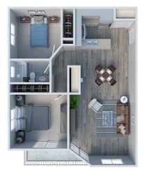 2 bed 1 bath at Harbor Terrace Apartments, California, 90731