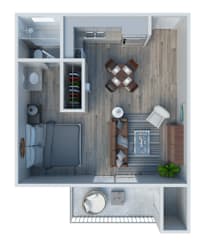 Studio 1 bath at Harbor Terrace Apartments, San Pedro ,California, 90731