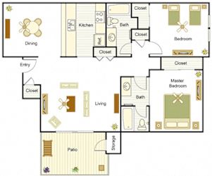 a floor plan of a house with a living room and a dining room