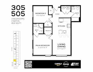 305 Floor Plan at 829 Garfield, New Jersey, 07305