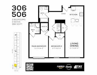 306 Floor Plan at 829 Garfield, Jersey City, NJ, 07305