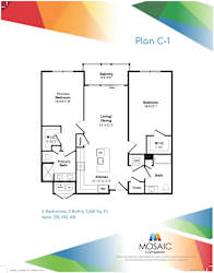 A floor plan for a Mosaic Livingston apartment.