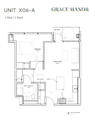 A floor plan for a unit with a balcony and a bath.