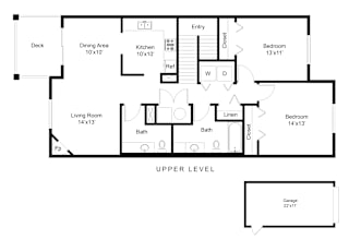 Floor Plan 2 Bed - 1.5 Bath A