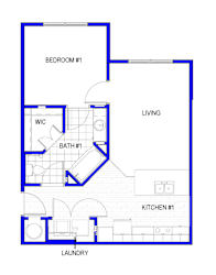 Madison Oaks West 1 Bedroom unit floor plan
