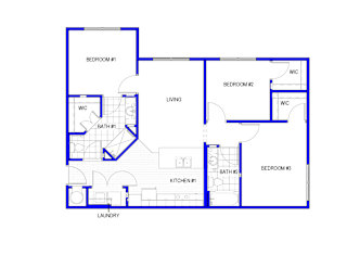 Madison Oaks West 3 Bedroom unit floor plan