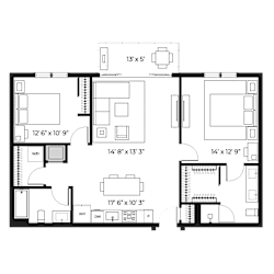 Lux 1100 Floor Plan at SLX Atlanta, Georgia, 30341