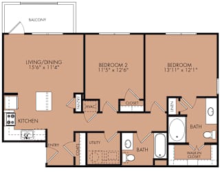 Magnolia Floor Plan at The Legend, Waco, TX, 76712