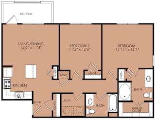 Belton - 2D  Floor Plan at The Legend, Waco, TX, 76712