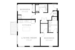 2 bed 2 bath L Floorplan at Maven on Broadway Apartments, Rochester, MN, 55904