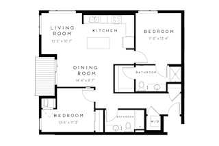 2 bed 2 bath R Floorplan at Maven on Broadway Apartments, Rochester, Minnesota