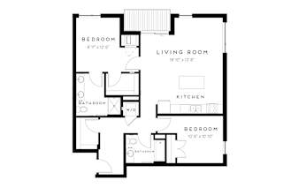 2 bed 2 bath Y Floorplan at Maven on Broadway Apartments, Rochester, MN