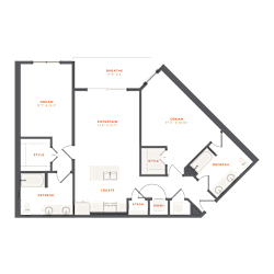 a floor plan of the apartment at The Maven, Georgia, 30024