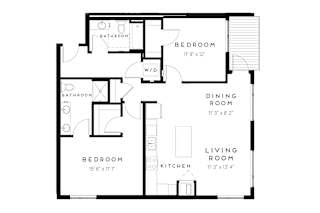 2 bed 2 bath O Floorplan at Maven on Broadway Apartments, Minnesota, 55904