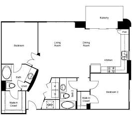 2 bed 2 bath Abbey Floor Plan at Paramount on Lake Eola, Florida, 32801