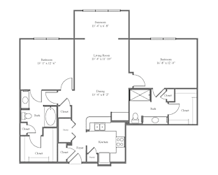 Windward Deluxe Floor Plan with Two Bedroom 2 bathroom at Emblem Alpharetta Apartments, Georgia, 30009