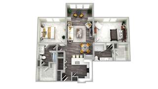 Windward Deluxe Floor Plan at Emblem Alpharetta Apartments, Georgia