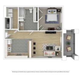 a bedroom with a bed and a chair in a room at The Station at River Crossing, Macon