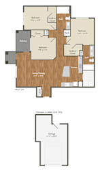 Palm Floor Plan at Barcelona Jupiter, Jupiter, 33458
