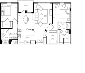 2 bed 2 bath Chelsea Floor Plan at Paramount on Lake Eola, Orlando, FL