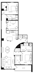 3 bed 2 bath Casablanca Deluxe Floor Plan at Paramount on Lake Eola, Orlando, FL