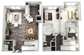 Darlington Deluxe Floor Plan with Two Bedroom 2.5 Bathroom at Emblem Alpharetta Apartments, Alpharetta, 30009