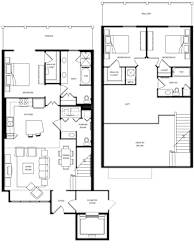 3 bed 2 bath Villas Deluxe Floor Plan at Paramount on Lake Eola, Orlando