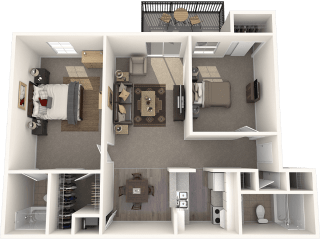 The Palmera 2b2b Floor Plan at The Bay Club, Texas