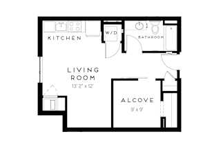 A6 1 Bed Floorplan at Maven on Broadway Apartments, Rochester, MN