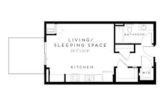 1 bed 1 bathroom I Floorplan at Maven on Broadway Apartments, Minnesota, 55904