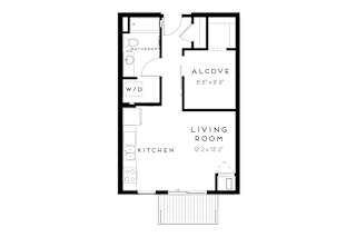 1 bed 1 bath W Floorplan at Maven on Broadway Apartments, Rochester, 55904