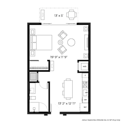 Studio 685 Floor Plan  at SLX Atlanta, Chamblee, GA